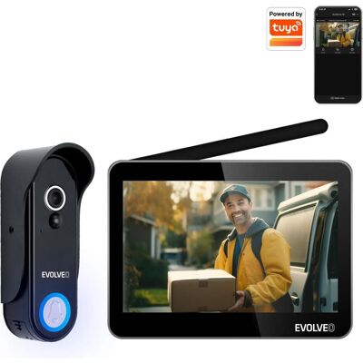 EVOLVEO Türsprechanlage W7 - Drahtloses Video Türsystem Schwarz EVOLVEO Türsprechanlage W7 - Drahtloses Video Türsystem Schwarz