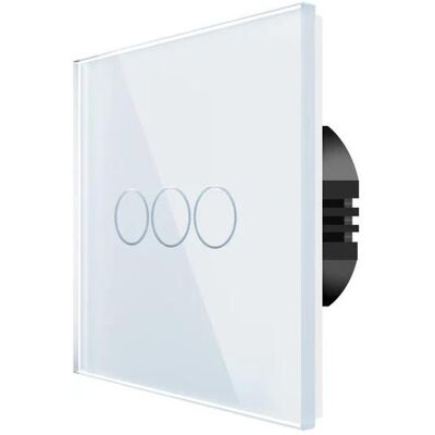 Spring, Lichtschalter + Storenschalter, Three Gang, One Way Touch Switch, Glass White Spring, Lichtschalter + Storenschalter, Three Gang, One Way Touch Switch, Glass White