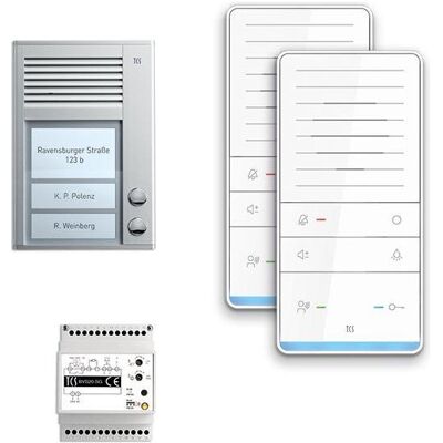 TCS, Klingel + Türsprechanlage, Audio-Sprechanlagen-Set Aufputz für 2 Wohneinheit (Kabelgebunden) TCS, Klingel + Türsprechanlage, Audio-Sprechanlagen-Set Aufputz für 2 Wohneinheit (Kabelgebunden)