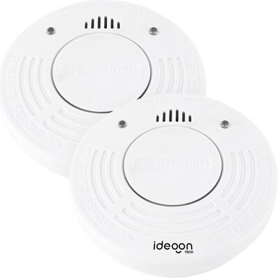 Ideoon, Gefahrenmelder, 2er-Set Premium Rauchmelder mit 10 Jahren Batterielebensdauer - Zertifiziert nach DIN EN 14604 Ideoon, Gefahrenmelder, 2er-Set Premium Rauchmelder mit 10 Jahren Batterielebensdauer - Zertifiziert nach DIN EN 14604