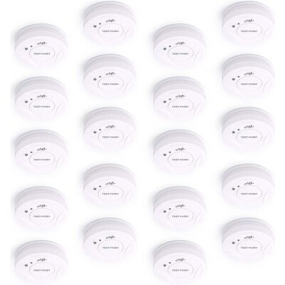 Wiltec, Gefahrenmelder, 20x Rauchmelder 9-V-Batterie Feuermelder HUSH-Funktion Brandschutzmelder Wiltec, Gefahrenmelder, 20x Rauchmelder 9-V-Batterie Feuermelder HUSH-Funktion Brandschutzmelder