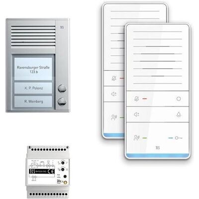 TCS, Klingel + Türsprechanlage, Audio-Sprechanlagen-Set Aufputz für 2 Wohneinheit (Kabelgebunden) TCS, Klingel + Türsprechanlage, Audio-Sprechanlagen-Set Aufputz für 2 Wohneinheit (Kabelgebunden)