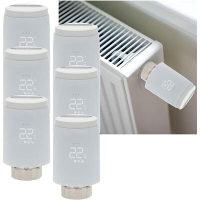 Nedis 6er-Set Smartes Heizkörperthermostat inkl. Zigbee-Gateway, Thermostat, Weiss Nedis 6er-Set Smartes Heizkörperthermostat inkl. Zigbee-Gateway, Thermostat, Weiss