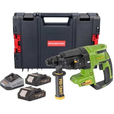 Procraft, Bohrmaschine + Akkuschrauber, PHA40bb Akku Bohrhammer 20 V 2,6 J SDS plus Brushless + 2x Akku 2,0 Ah + Ladegerät + RHINO (Bohrhammer, Bohrmaschine) Procraft, Bohrmaschine + Akkuschrauber, PHA40bb Akku Bohrhammer 20 V 2,6 J SDS plus Brushless + 2x Akku 2,0 Ah + Ladegerät + RHINO (Bohrhammer, Bohrmaschine)