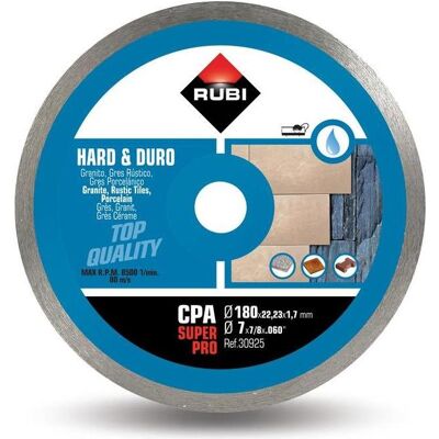 Rubi Granit Diamant-Scheibe - Kontinuierlicher Rand 180mm Rubi Granit Diamant-Scheibe - Kontinuierlicher Rand 180mm