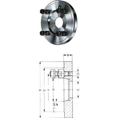 Röhm, Zubehör Maschine, Kurzkegelflansch, Aussen-Ø 400, Kurzkegel 15, ISO 702-3 Röhm, Zubehör Maschine, Kurzkegelflansch, Aussen-Ø 400, Kurzkegel 15, ISO 702-3