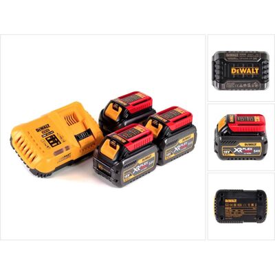 DeWalt, Werkzeugakku + Ladegerät, DCB 118 T3 XR FLEXVOLT Starter Set + 3x Akku 6,0 Ah (54 V) DeWalt, Werkzeugakku + Ladegerät, DCB 118 T3 XR FLEXVOLT Starter Set + 3x Akku 6,0 Ah (54 V)