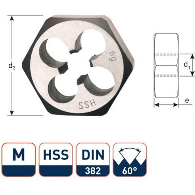 Rotec, Gewindeschneider + Gewindebohrer, 370.1600 HSS Sechskantmuttern DIN 382 Metrisch M16x2,0 Rotec, Gewindeschneider + Gewindebohrer, 370.1600 HSS Sechskantmuttern DIN 382 Metrisch M16x2,0