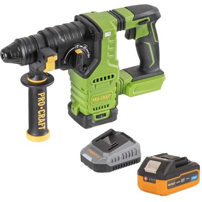 Procraft, Bohrmaschine + Akkuschrauber, PHA30bb Akku Bohrhammer 20 V 2,8 J SDS plus Brushless + 1x Akku 4,0 Ah + Ladegerät (Bohrhammer) Procraft, Bohrmaschine + Akkuschrauber, PHA30bb Akku Bohrhammer 20 V 2,8 J SDS plus Brushless + 1x Akku 4,0 Ah + Ladegerät (Bohrhammer)