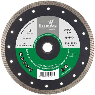 Lukas, Sägeblatt, LUKAS-ERZETT A344141801110013 DiamantTURBO S10 180 Diamanttrennscheibe 1 St. Lukas, Sägeblatt, LUKAS-ERZETT A344141801110013 DiamantTURBO S10 180 Diamanttrennscheibe 1 St.