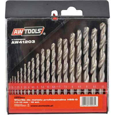 Awtools, Bohrereinsatz, WIERTŁA DO METALU HSS-G KOMPLET 19elem. /1,0-10,0mm/ (1, 10, 2, 3, 4, 5, 6, 7, 8, 9) Awtools, Bohrereinsatz, WIERTŁA DO METALU HSS-G KOMPLET 19elem. /1,0-10,0mm/ (1, 10, 2, 3, 4, 5, 6, 7, 8, 9)