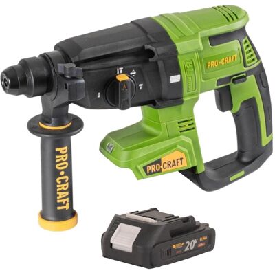 Procraft, Bohrmaschine + Akkuschrauber, PHA40bb Akku Bohrhammer 20 V 2,6 J SDS plus Brushless + 1x Akku 2,0 Ah - ohne Ladegerät (Bohrhammer) Procraft, Bohrmaschine + Akkuschrauber, PHA40bb Akku Bohrhammer 20 V 2,6 J SDS plus Brushless + 1x Akku 2,0 Ah - ohne Ladegerät (Bohrhammer)