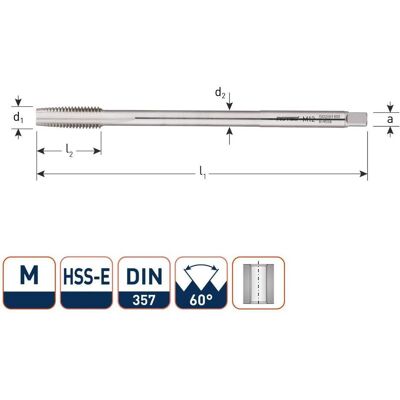 Rotec, Gewindeschneider + Gewindebohrer, 350.1000 3501000 HSS M.Gewindebohrer DIN 357 M10 x 1,5 Rotec, Gewindeschneider + Gewindebohrer, 350.1000 3501000 HSS M.Gewindebohrer DIN 357 M10 x 1,5