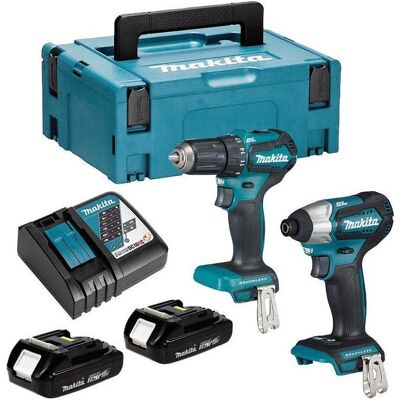 Makita, Bohrmaschine + Akkuschrauber, DLX 2220 (Bohrschrauber, Schlagschrauber) Makita, Bohrmaschine + Akkuschrauber, DLX 2220 (Bohrschrauber, Schlagschrauber)