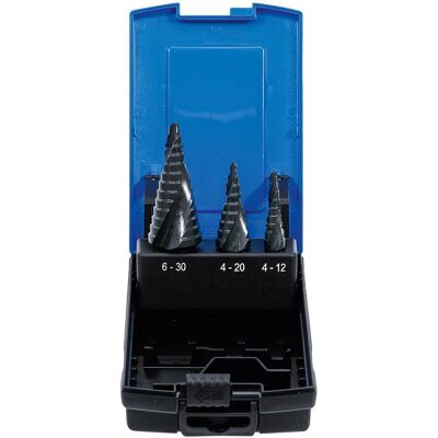 BGS, Bohrereinsatz, Stufenbohrer-Satz Ø 4 - 30 mm 3-tlg. (4 - 12, 4 - 30, 4-20mm, 6-30mm) BGS, Bohrereinsatz, Stufenbohrer-Satz Ø 4 - 30 mm 3-tlg. (4 - 12, 4 - 30, 4-20mm, 6-30mm)