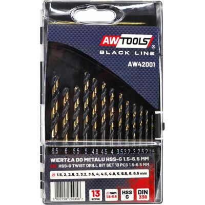 Awtools, Bohrereinsatz, WIERTŁO METAL HSS M2 KPL. 13szt./1.5 - 6.5mm/ PREMIUM (1.5 - 6.5 mm) Awtools, Bohrereinsatz, WIERTŁO METAL HSS M2 KPL. 13szt./1.5 - 6.5mm/ PREMIUM (1.5 - 6.5 mm)