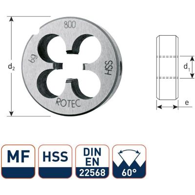 Rotec, Gewindeschneider + Gewindebohrer, 361.1010 HSS Rundfräser DIN 223 MF10x1,0 Rotec, Gewindeschneider + Gewindebohrer, 361.1010 HSS Rundfräser DIN 223 MF10x1,0