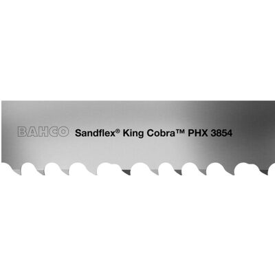 Bahco Sägeblatt, båndsavklinge, Sandflex King CobraTM PHX P9000 3854 41x1,3x6096mm 3/4 taender pr. tomme Bahco Sägeblatt, båndsavklinge, Sandflex King CobraTM PHX P9000 3854 41x1,3x6096mm 3/4 taender pr. tomme