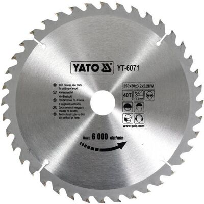 Yato, Sägeblatt, TCT BLADE FOR WOOD 250X40TX30 MM Yato, Sägeblatt, TCT BLADE FOR WOOD 250X40TX30 MM