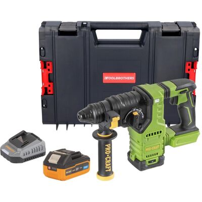 Procraft, Bohrmaschine + Akkuschrauber, PHA30bb Akku Bohrhammer 20 V 2,8 J SDS plus Brushless + 1x Akku 4,0 Ah + Ladegerät + RHINO (Bohrhammer) Procraft, Bohrmaschine + Akkuschrauber, PHA30bb Akku Bohrhammer 20 V 2,8 J SDS plus Brushless + 1x Akku 4,0 Ah + Ladegerät + RHINO (Bohrhammer)