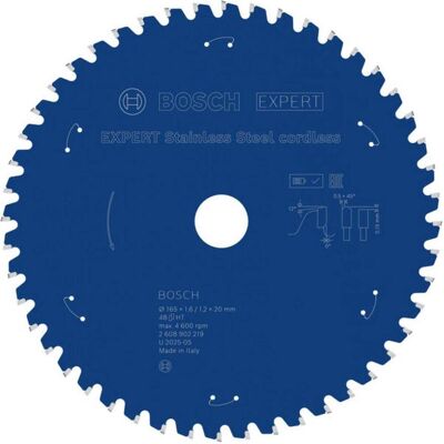 Bosch Professional Zubehör, Sägeblatt, 2608902219 EXPERT cirkelzaagblad - 165 x 20 x 48T - RVS Bosch Professional Zubehör, Sägeblatt, 2608902219 EXPERT cirkelzaagblad - 165 x 20 x 48T - RVS