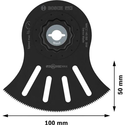 Bosch Professional Zubehör, Sägeblatt, PRO MACZ 145 BB Blatt für Multifunktionswerkzeuge, 100 x 50 mm Bosch Professional Zubehör, Sägeblatt, PRO MACZ 145 BB Blatt für Multifunktionswerkzeuge, 100 x 50 mm