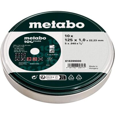 Metabo Marke Modell - Inox Trennscheiben - 125mm, 1mm Dicke, 22,23mm Bohrung - Metalltrennscheibe Metabo Marke Modell - Inox Trennscheiben - 125mm, 1mm Dicke, 22,23mm Bohrung - Metalltrennscheibe