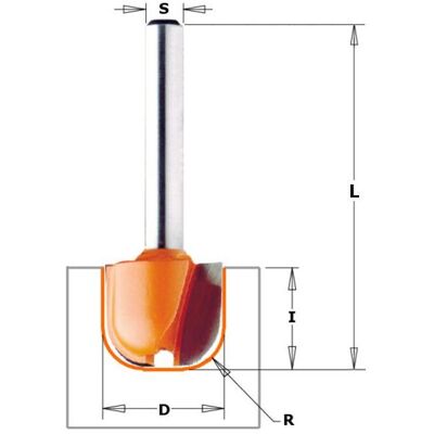 CMT, Fräser, 751.002.11 19 mm konvexer Fräser-Schaft 6 mm CMT, Fräser, 751.002.11 19 mm konvexer Fräser-Schaft 6 mm