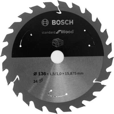 Bosch Professional Zubehör, Sägeblatt, PRO Wood cordless Kreissägeblatt, 136 x 1,5 x 15.875 mm Bosch Professional Zubehör, Sägeblatt, PRO Wood cordless Kreissägeblatt, 136 x 1,5 x 15.875 mm