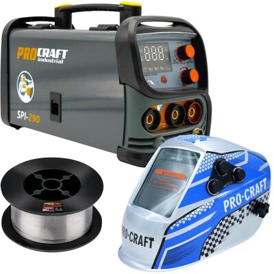 Procraft, Schweissgerät, SPI-290 Kombi Inverter Schweissgerät 3,8 kW Co Flux MMA TIG Lift + Fülldraht + Schweisshelm (Inverterschweissgerät) Procraft, Schweissgerät, SPI-290 Kombi Inverter Schweissgerät 3,8 kW Co Flux MMA TIG Lift + Fülldraht + Schweisshelm (Inverterschweissgerät)