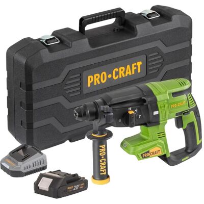 Procraft, Bohrmaschine + Akkuschrauber, PHA40bb-c Akku Bohrhammer 20 V 2,6 J SDS plus Brushless + 1x Akku 2,0 Ah + Ladegerät + (Bohrhammer) Procraft, Bohrmaschine + Akkuschrauber, PHA40bb-c Akku Bohrhammer 20 V 2,6 J SDS plus Brushless + 1x Akku 2,0 Ah + Ladegerät + (Bohrhammer)