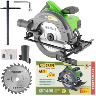 Procraft, Handkreissäge, KR1400 Kreissäge 1400 Watt 185 mm + Sägeblatt Procraft, Handkreissäge, KR1400 Kreissäge 1400 Watt 185 mm + Sägeblatt