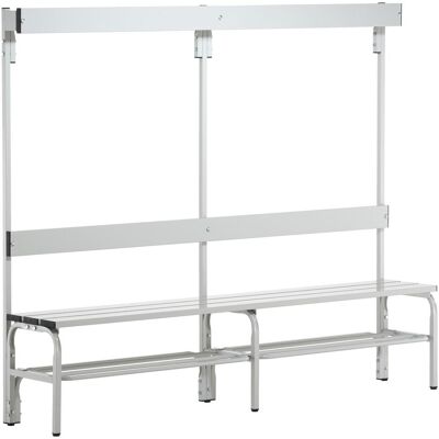 Sypro Edelstahl Umkleidebank - 1650 x 375 mm - Hellgrau - Schuhregal Sypro Edelstahl Umkleidebank - 1650 x 375 mm - Hellgrau - Schuhregal
