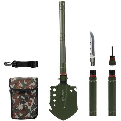 Dönges, Spaten + Schaufel, Multifunktionaler Klappspaten All-in-One, in Camouflage Tasche, olivgrün Dönges, Spaten + Schaufel, Multifunktionaler Klappspaten All-in-One, in Camouflage Tasche, olivgrün