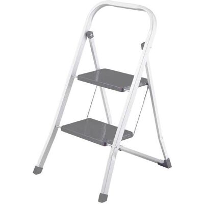 Perel Modell 2-stufig Faltbare Haushaltsleiter - Grau Perel Modell 2-stufig Faltbare Haushaltsleiter - Grau
