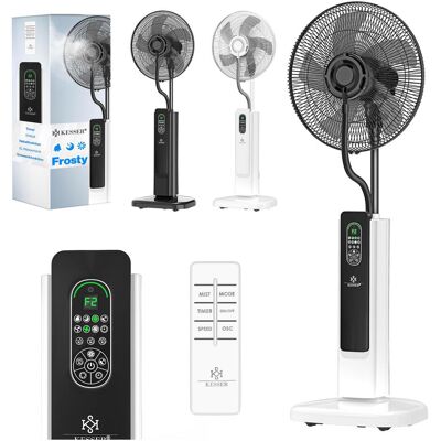 Kesser Stand-Ventilator Frosty mit Wasser Ultraschall-Sprühnebel, Ventilator, Weiss, Schwarz Kesser Stand-Ventilator Frosty mit Wasser Ultraschall-Sprühnebel, Ventilator, Weiss, Schwarz
