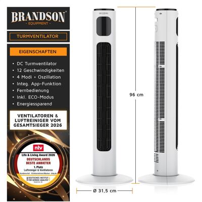 Brandson Turmventilator, Ventilator, Weiss Brandson Turmventilator, Ventilator, Weiss