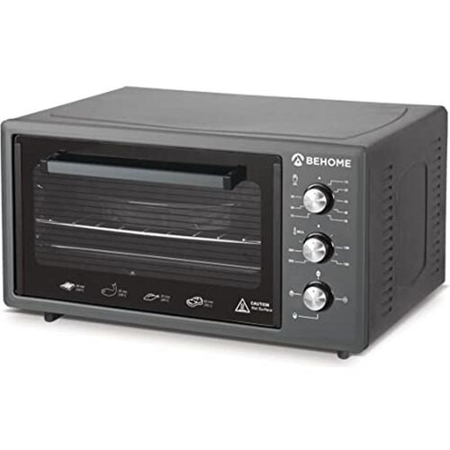 Behome Elektrische Backofen mit Selbstreinigungsfunktion, Innenbeleuchtung und Grill, Kleinbackofen
