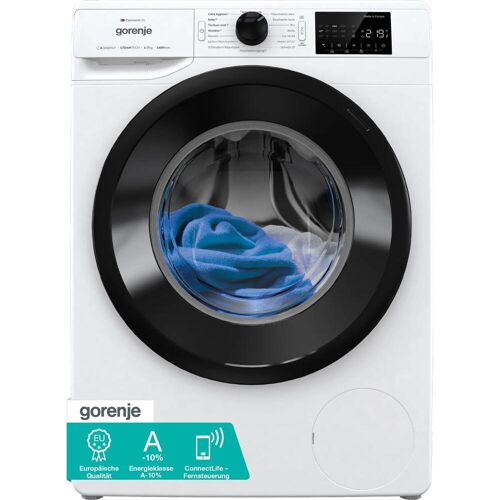 Gorenje WPNEI74A1TS, Waschmaschine, Schwarz, Weiss