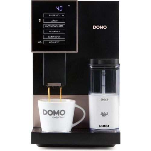 Domo VOLLAUTOMATISCHE ESPRESSO-MASCHINE Espressomaschine, Siebträgermaschine, Schwarz