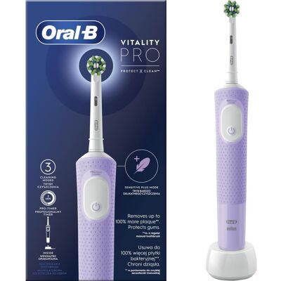 Oral-B D103 Vitality Pro Elektrische Zahnbürste - Wiederaufladbar - 1 Kopf - Fliedernebel - Für Erwachsene Oral-B D103 Vitality Pro Elektrische Zahnbürste - Wiederaufladbar - 1 Kopf - Fliedernebel - Für Erwachsene