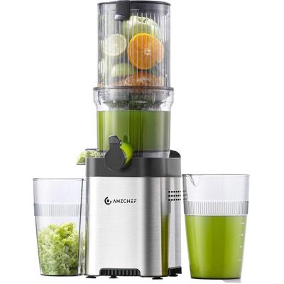Amzchef CE-ZM1902M-SV Slow Juicer (Silver), Entsafter, Silber Amzchef CE-ZM1902M-SV Slow Juicer (Silver), Entsafter, Silber