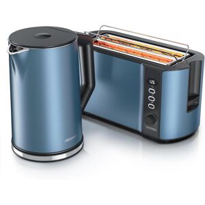 Arendo Frühstücks Set Edelstahl Wasserkocher 1,5l Temperaturwahl & 4-Scheiben Langschlitz Toaster Blau Matt, Wasserkocher, Blau Arendo Frühstücks Set Edelstahl Wasserkocher 1,5l Temperaturwahl & 4-Scheiben Langschlitz Toaster Blau Matt, Wasserkocher, Blau