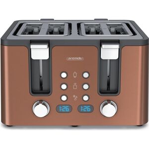 Arendo Toaster 4 Scheiben Kurzschlitz, Automatik, Wärmeisolierendes Doppelwandgehäuse, Edelstahl, 1750 W, Toaster, Kupfer Arendo Toaster 4 Scheiben Kurzschlitz, Automatik, Wärmeisolierendes Doppelwandgehäuse, Edelstahl, 1750 W, Toaster, Kupfer