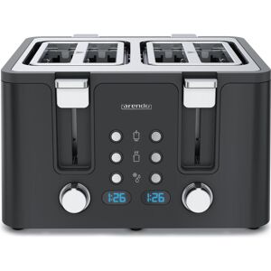 Arendo Toaster 4 Scheiben Kurzschlitz, Wärmeisolierendes Doppelwandgehäuse, Automatik, Edelstahl, 1750 W, Toaster, Schwarz Arendo Toaster 4 Scheiben Kurzschlitz, Wärmeisolierendes Doppelwandgehäuse, Automatik, Edelstahl, 1750 W, Toaster, Schwarz