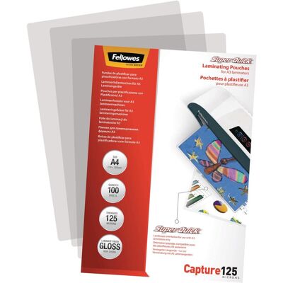 Fellowes Laminierfolie, SuperQuick (A4, 100 Stk., 125 µm) Fellowes Laminierfolie, SuperQuick (A4, 100 Stk., 125 µm)