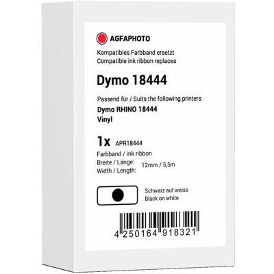 Agfaphoto, Beschriftungsband, kompatibel mit DYMO S0718600 auf (1.20 cm, Schwarz) Agfaphoto, Beschriftungsband, kompatibel mit DYMO S0718600 auf (1.20 cm, Schwarz)