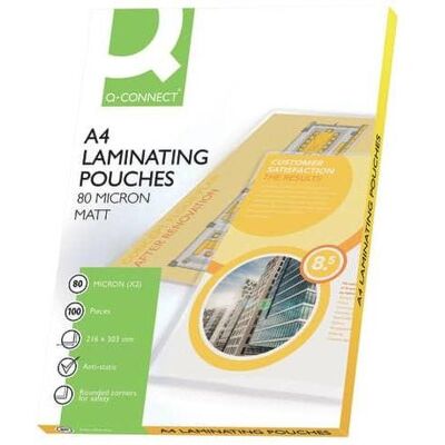 Q-Connect, Laminierfolie, Laminierfolientasche A4 (A4, 80 µm) Q-Connect, Laminierfolie, Laminierfolientasche A4 (A4, 80 µm)