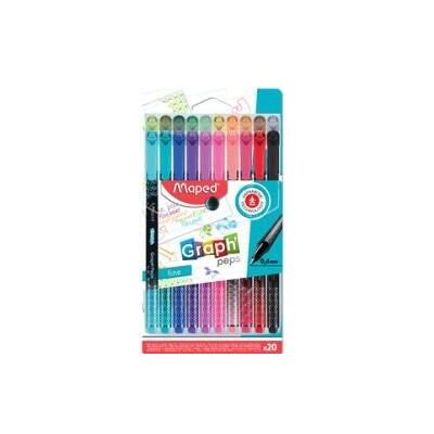 Maped, Malstifte, Fineliner Graph'Peps Premium, 20er Kunststoff-Etui (20x) Maped, Malstifte, Fineliner Graph'Peps Premium, 20er Kunststoff-Etui (20x)
