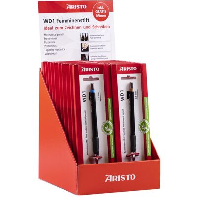 Aristo Bleistift, Feinminenstift WD1 Ecoblister Disp., 15x 0,5mm, 5x0,7mm schwarz (0.50 mm, 20x) Aristo Bleistift, Feinminenstift WD1 Ecoblister Disp., 15x 0,5mm, 5x0,7mm schwarz (0.50 mm, 20x)